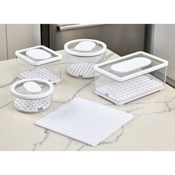 iDesign clear food storage container set on counter